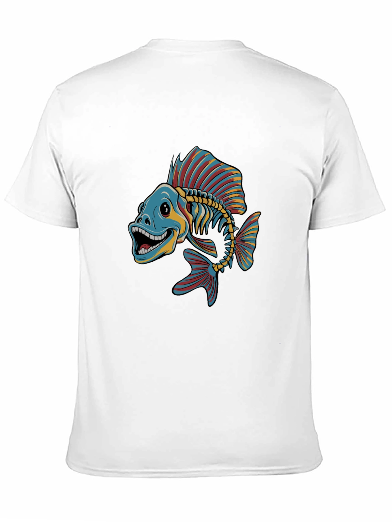Cool Fishbone Graphic Tee - Black Cotton Shirt