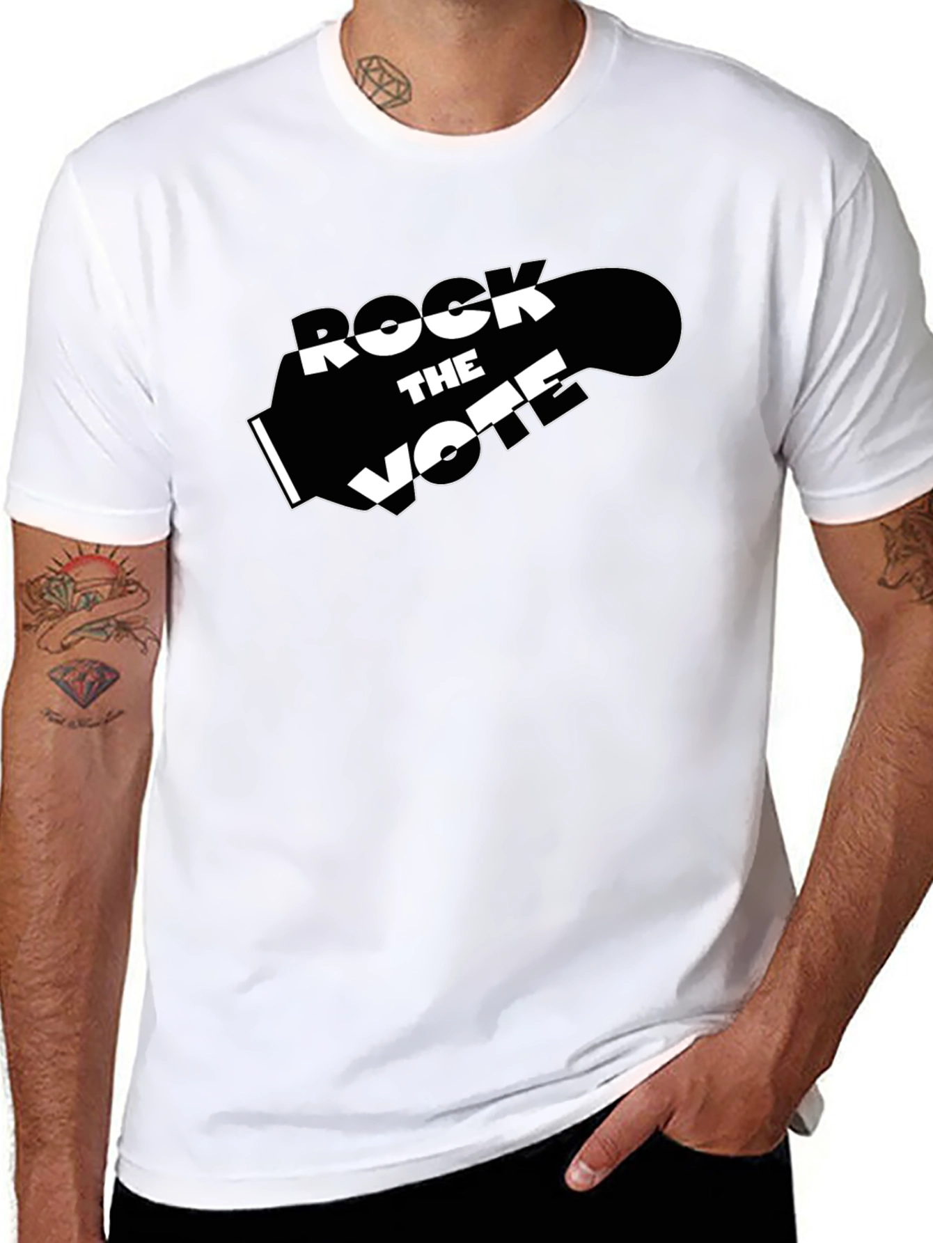 Rock the Vote Graphic Tee - Black Cotton T-Shirt