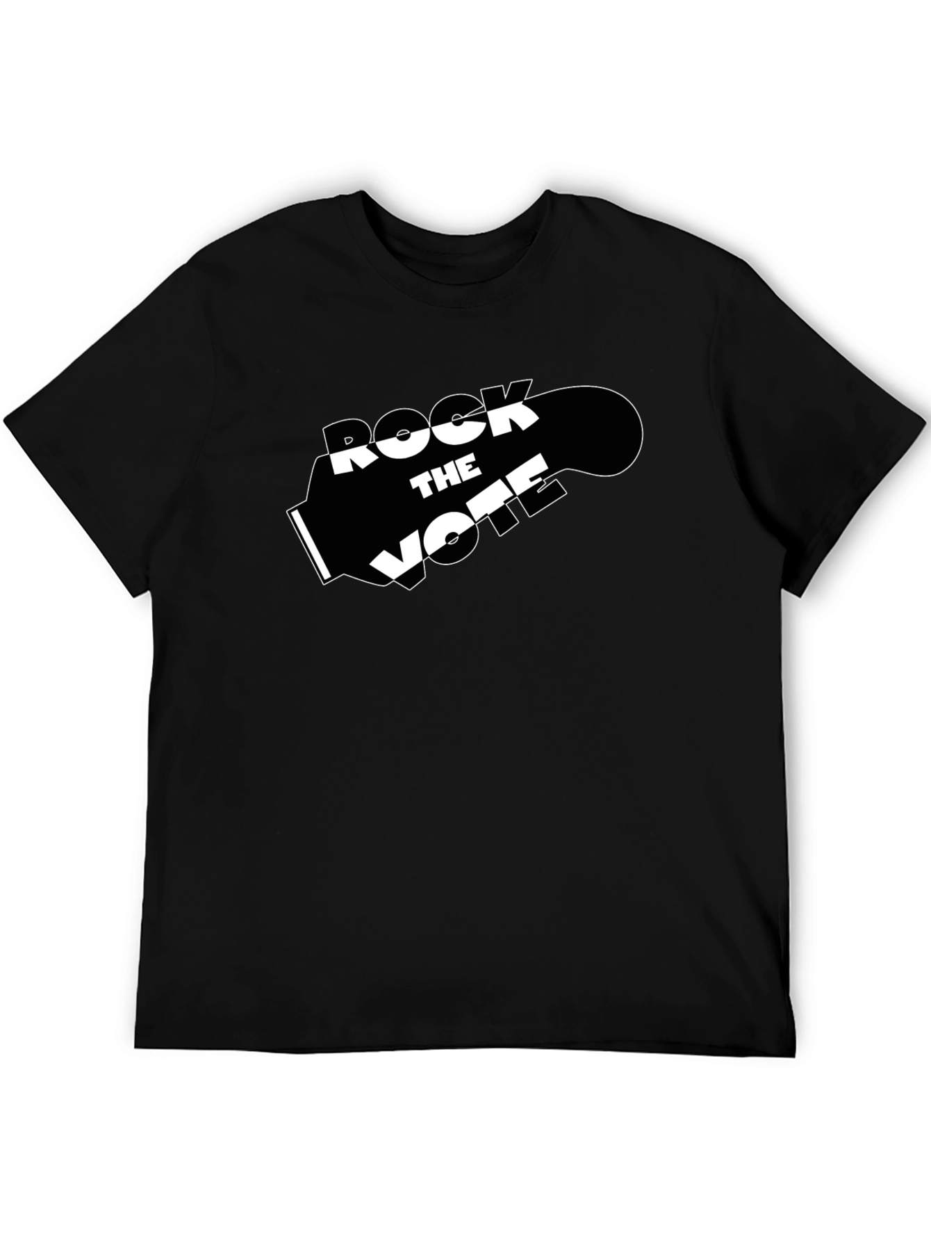 Rock the Vote Graphic Tee - Black Cotton T-Shirt