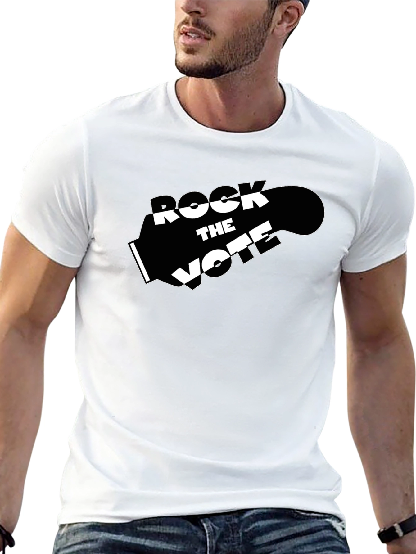 Rock the Vote Graphic Tee - Black Cotton T-Shirt