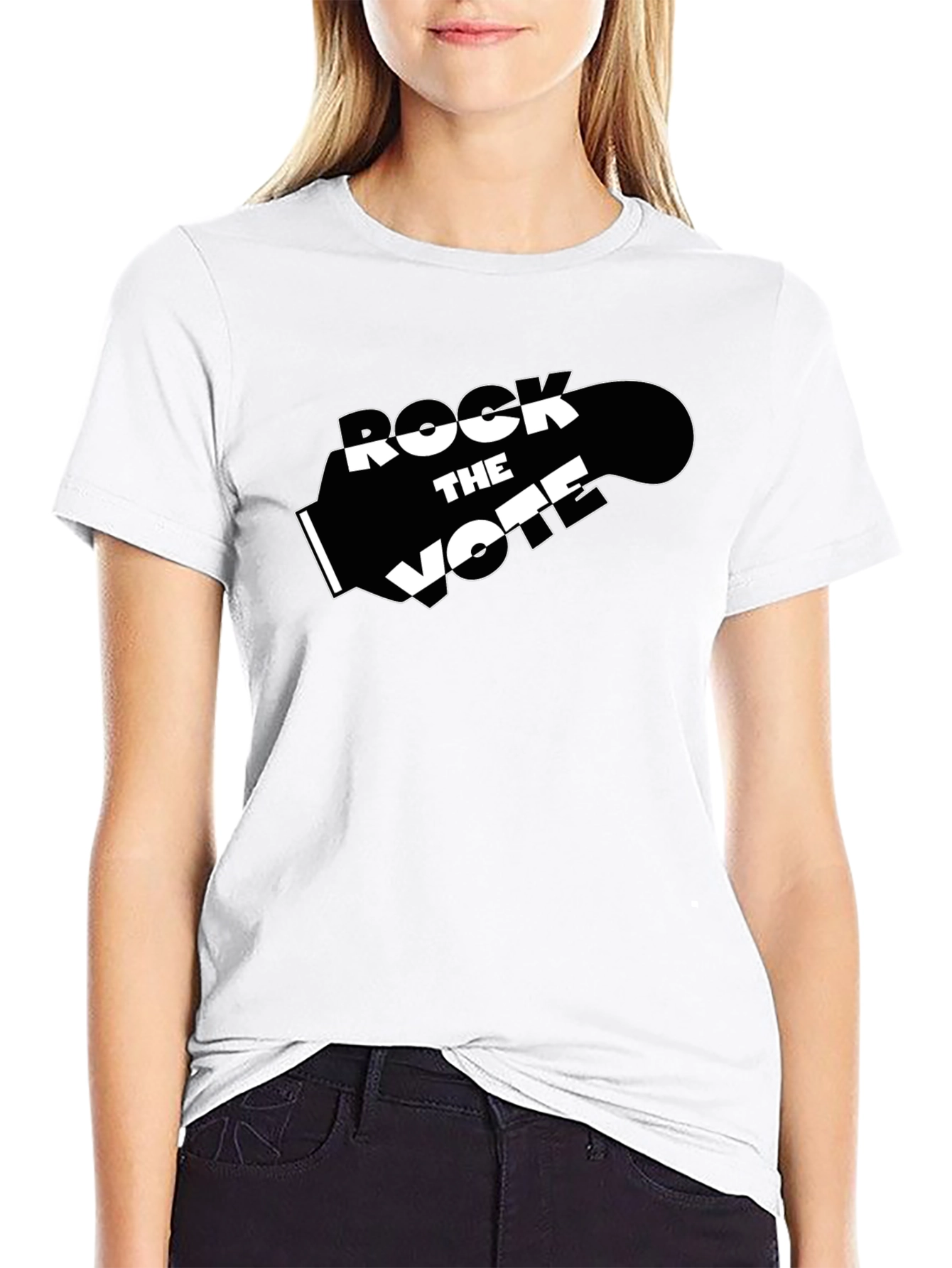Rock the Vote Graphic Tee - Black Cotton T-Shirt
