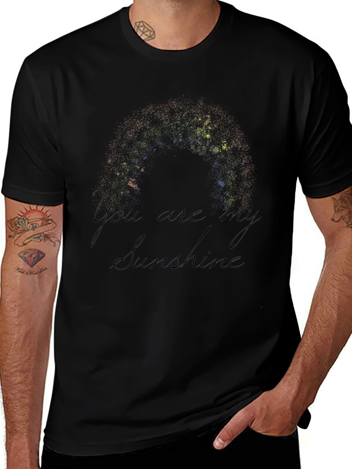 You Are My Sunshine Black Graphic T-Shirt