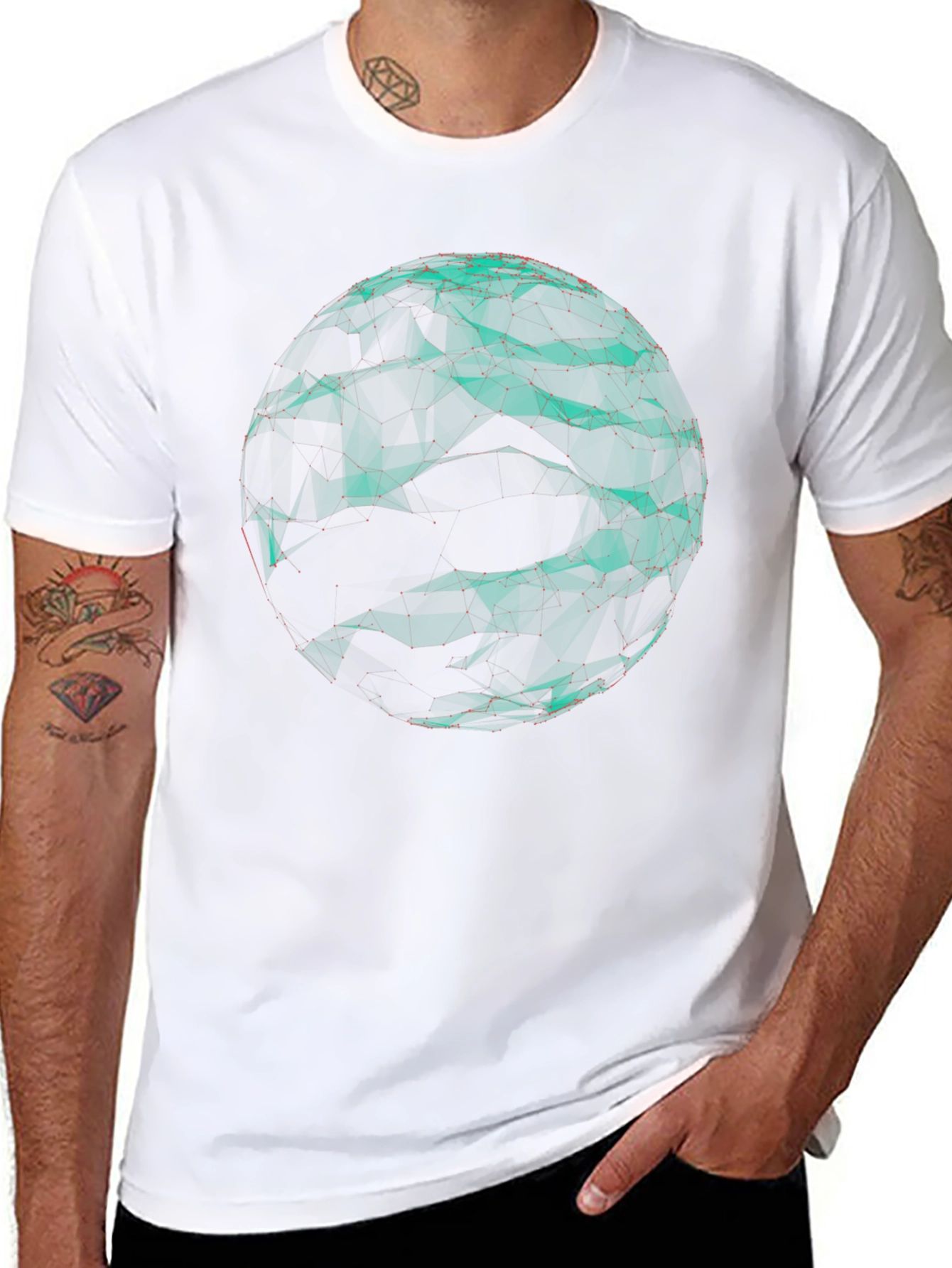 Abstract Sphere Graphic Black Tee