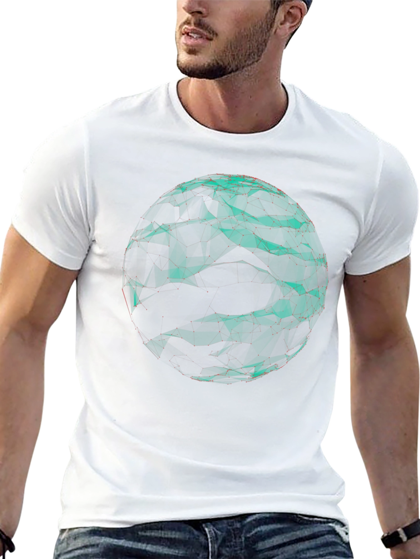 Abstract Sphere Graphic Black Tee