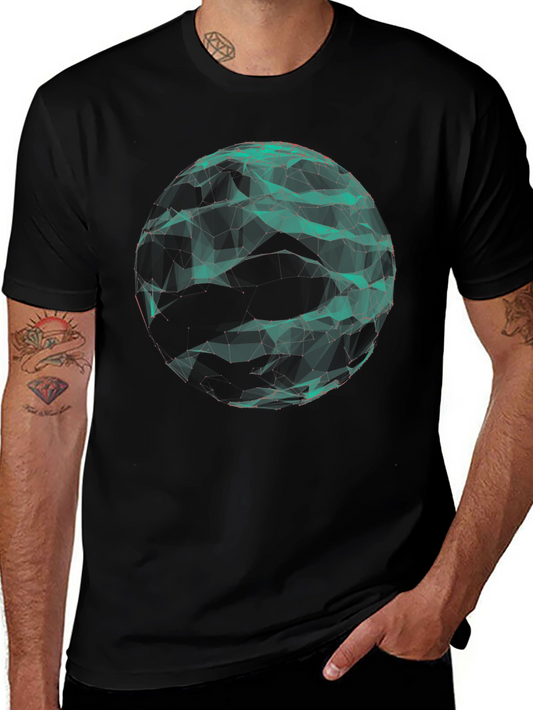 Abstract Sphere Graphic Black Tee