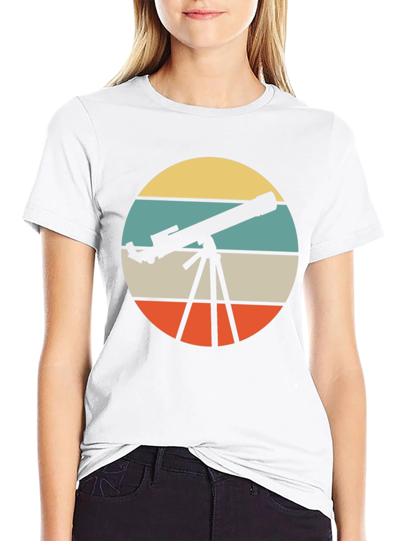 Telescope Retro Graphic T-Shirt - Astronomy Lover Tee