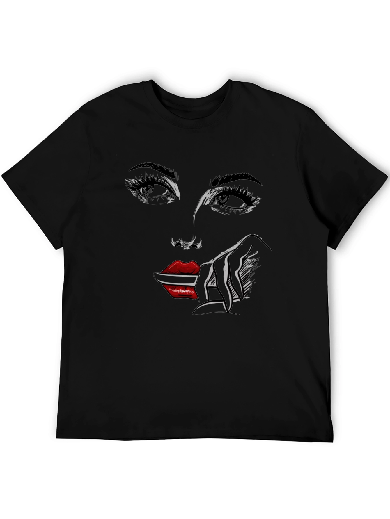 Graphic Print Tee - Woman Face Design