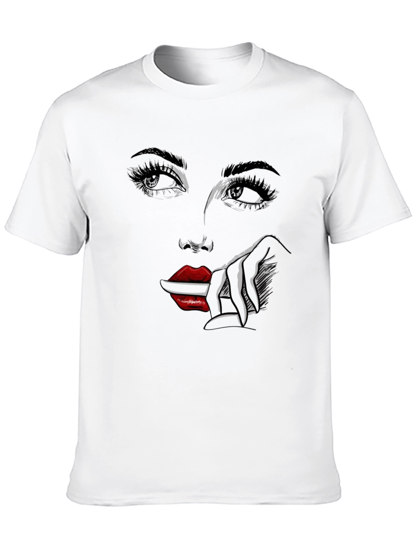 Graphic Print Tee - Woman Face Design