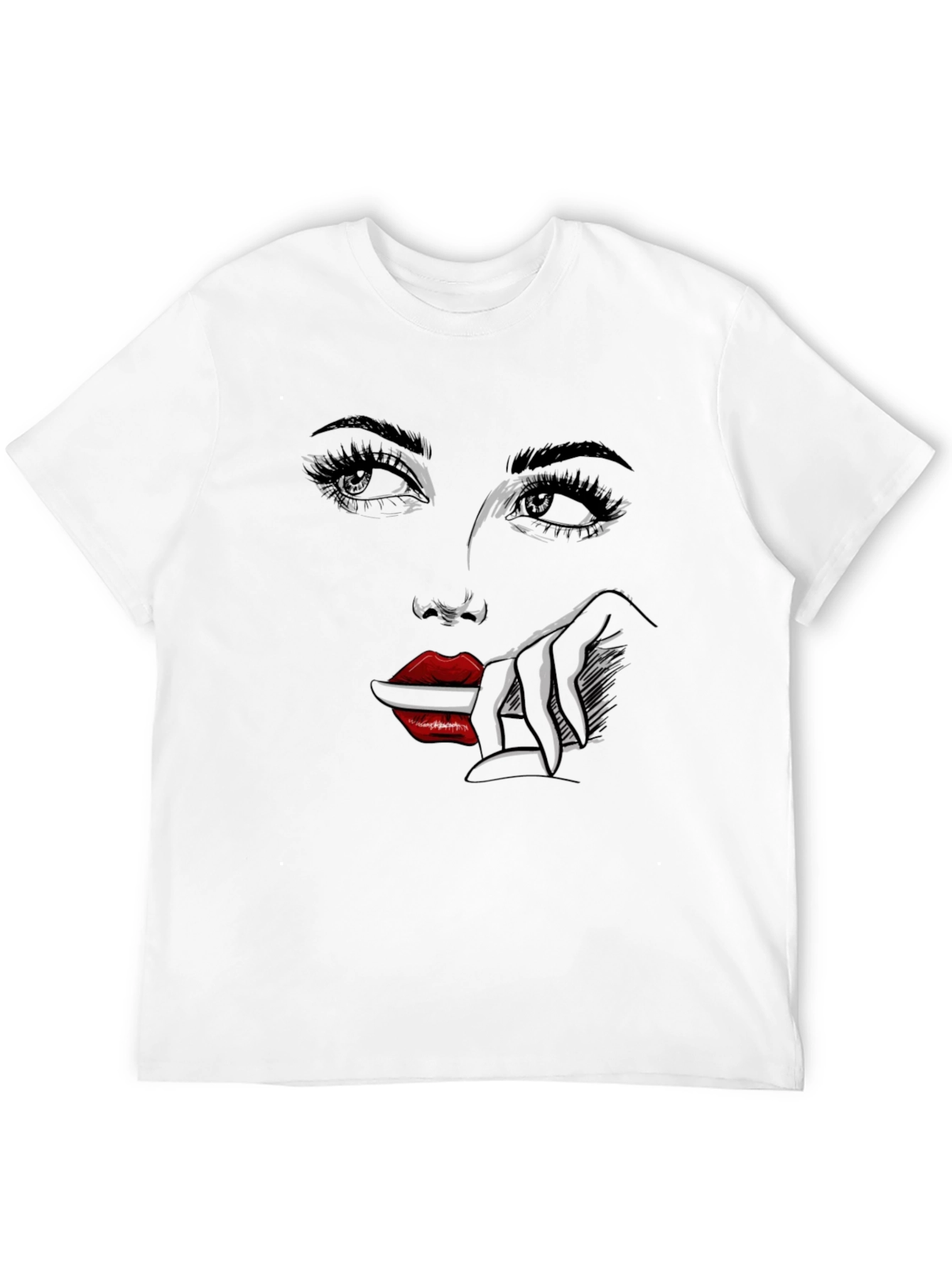 Graphic Print Tee - Woman Face Design