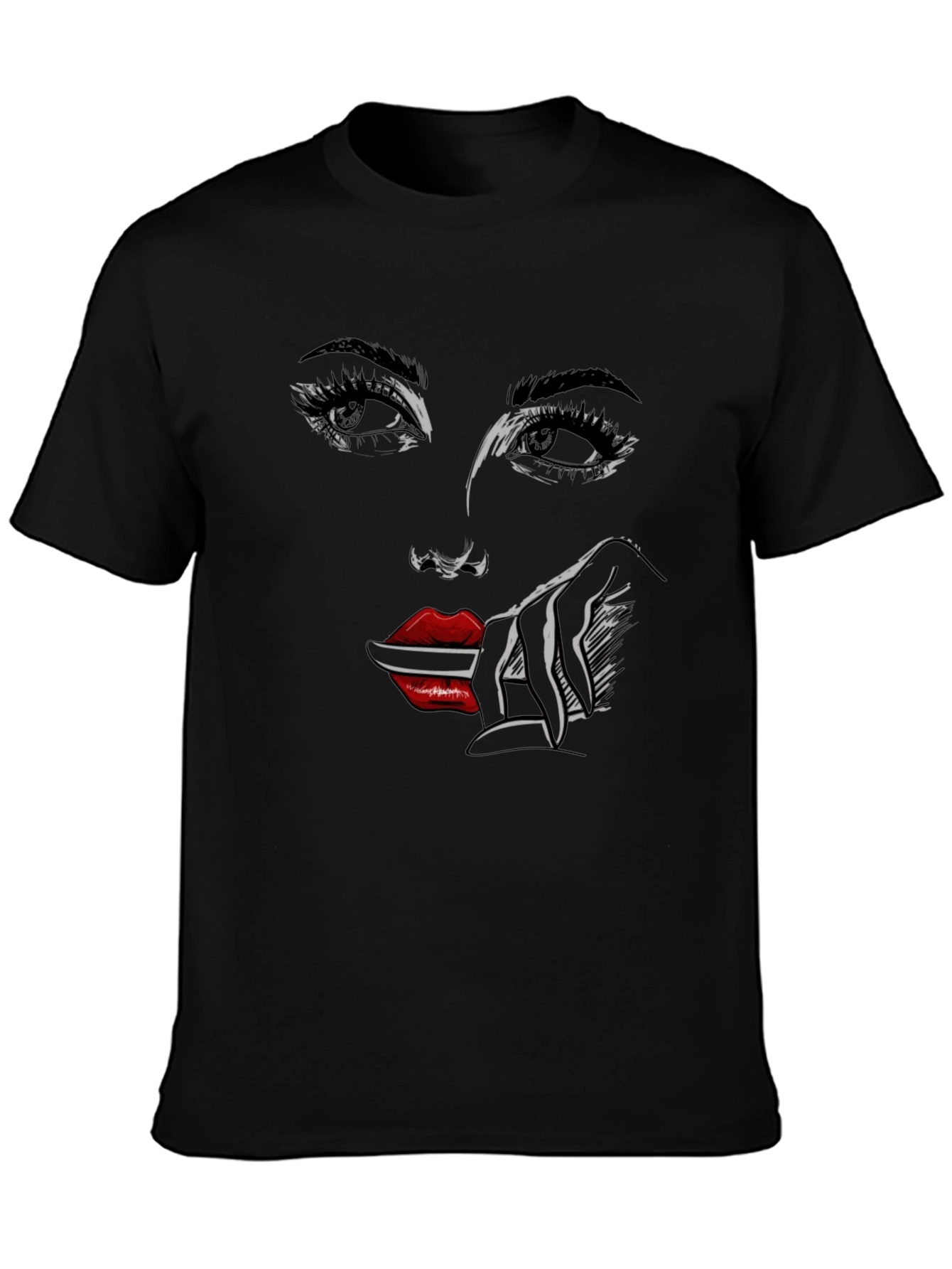 Graphic Print Tee - Woman Face Design