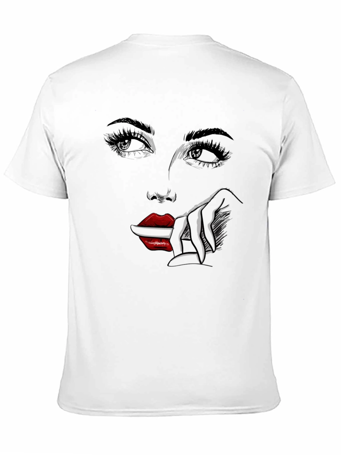 Graphic Print Tee - Woman Face Design