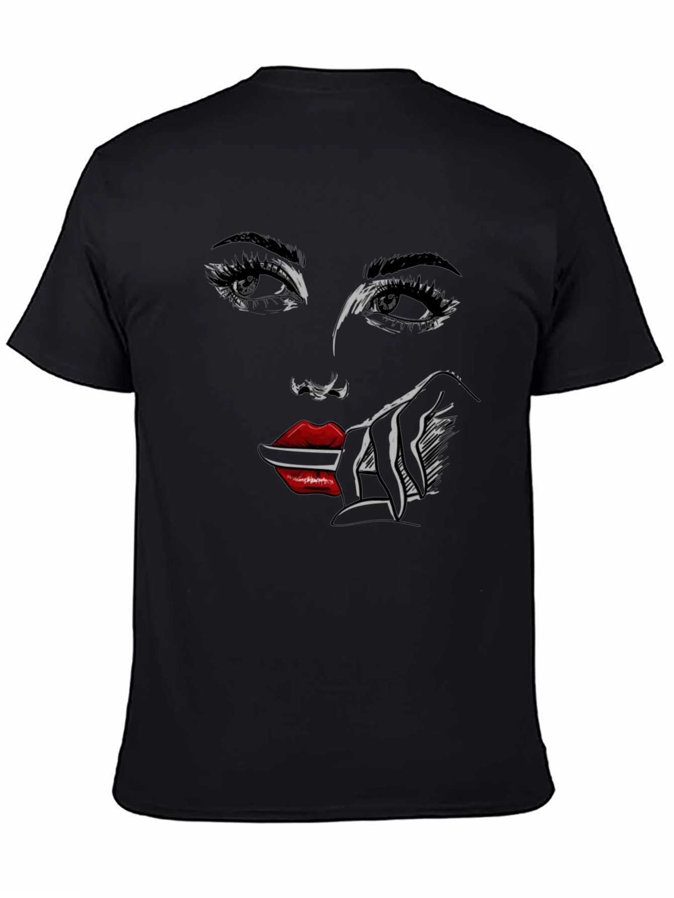 Graphic Print Tee - Woman Face Design