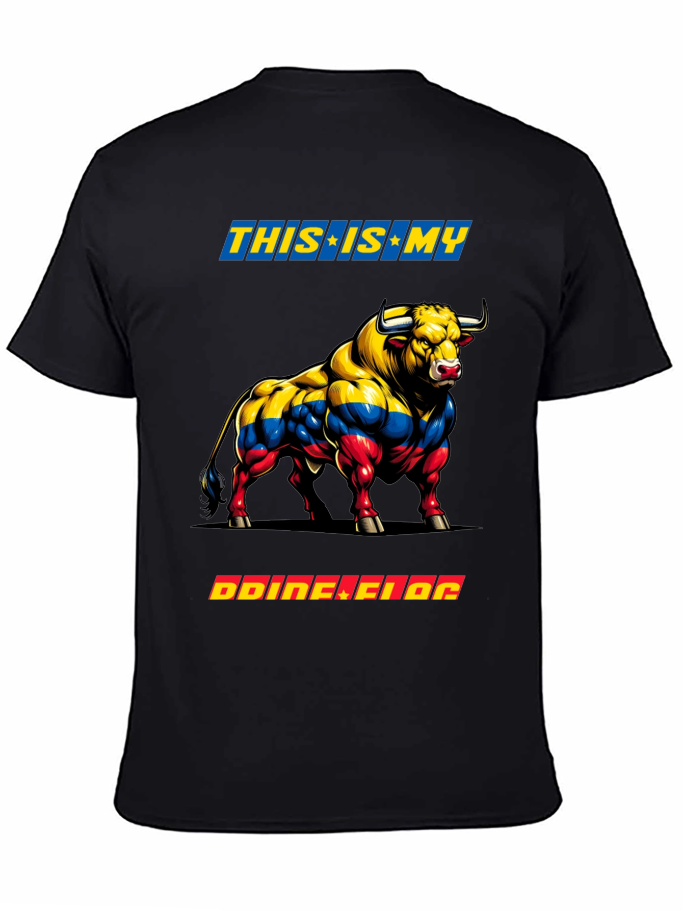 Colombian Flag Bull Graphic Tee