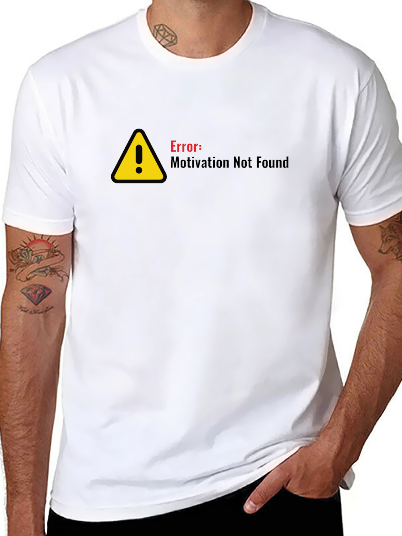 Error Motivation Not Found Black T-Shirt