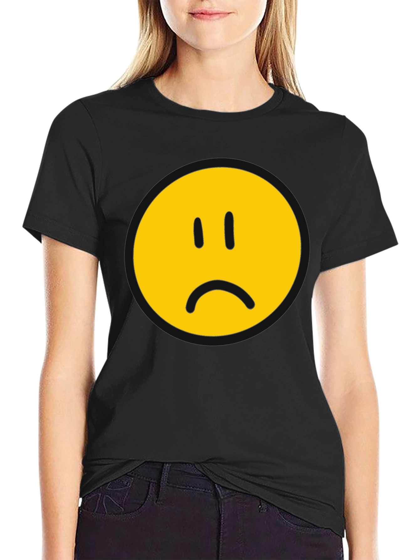 Sad Face Graphic T-Shirt - Express Yourself!