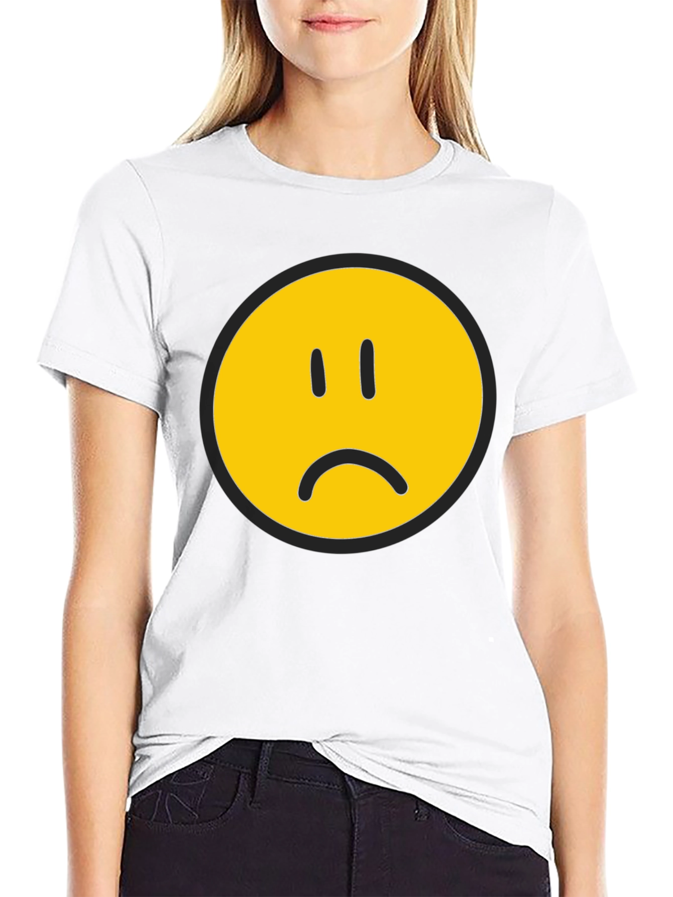 Sad Face Graphic T-Shirt - Express Yourself!