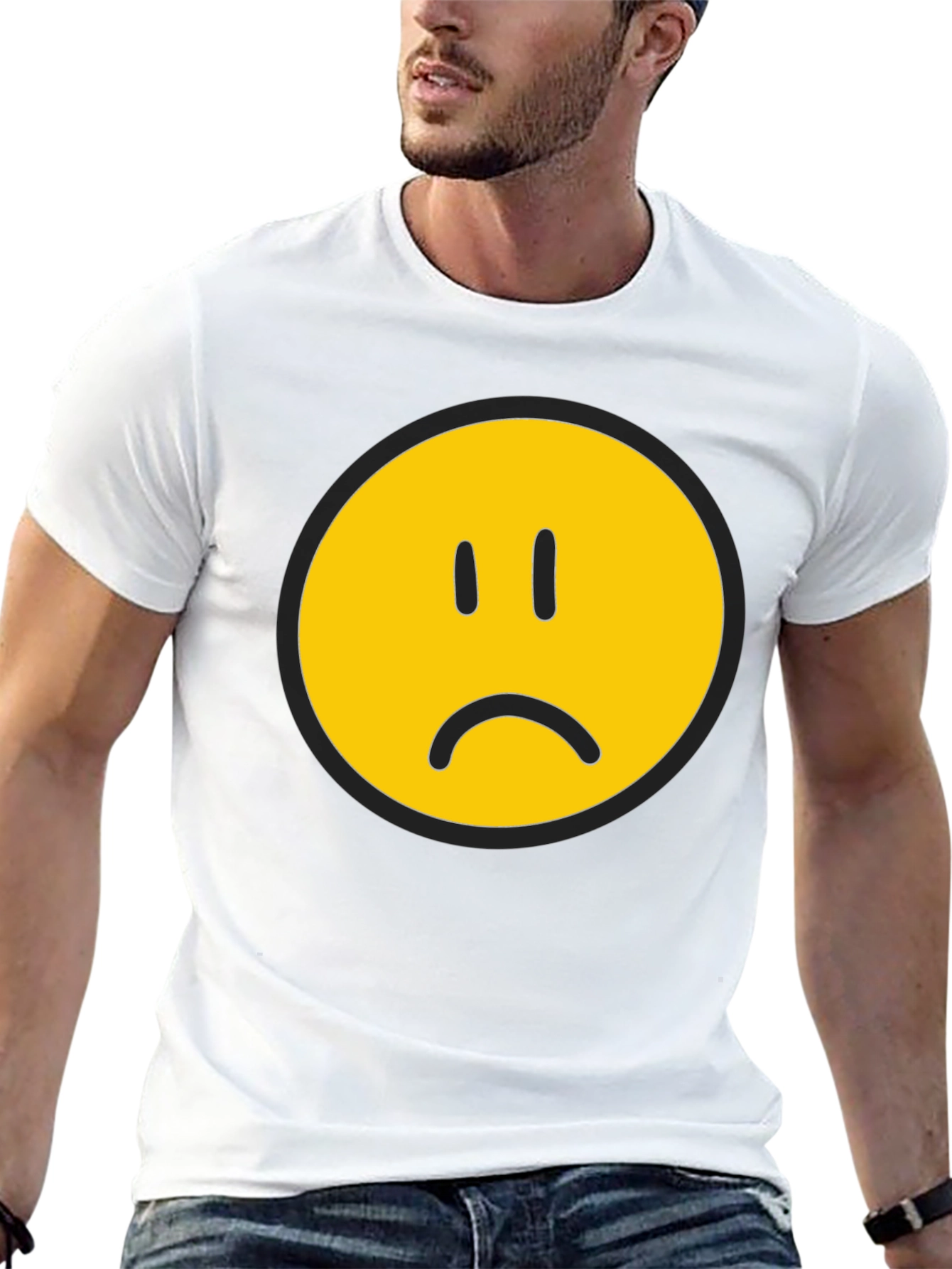 Sad Face Graphic T-Shirt - Express Yourself!