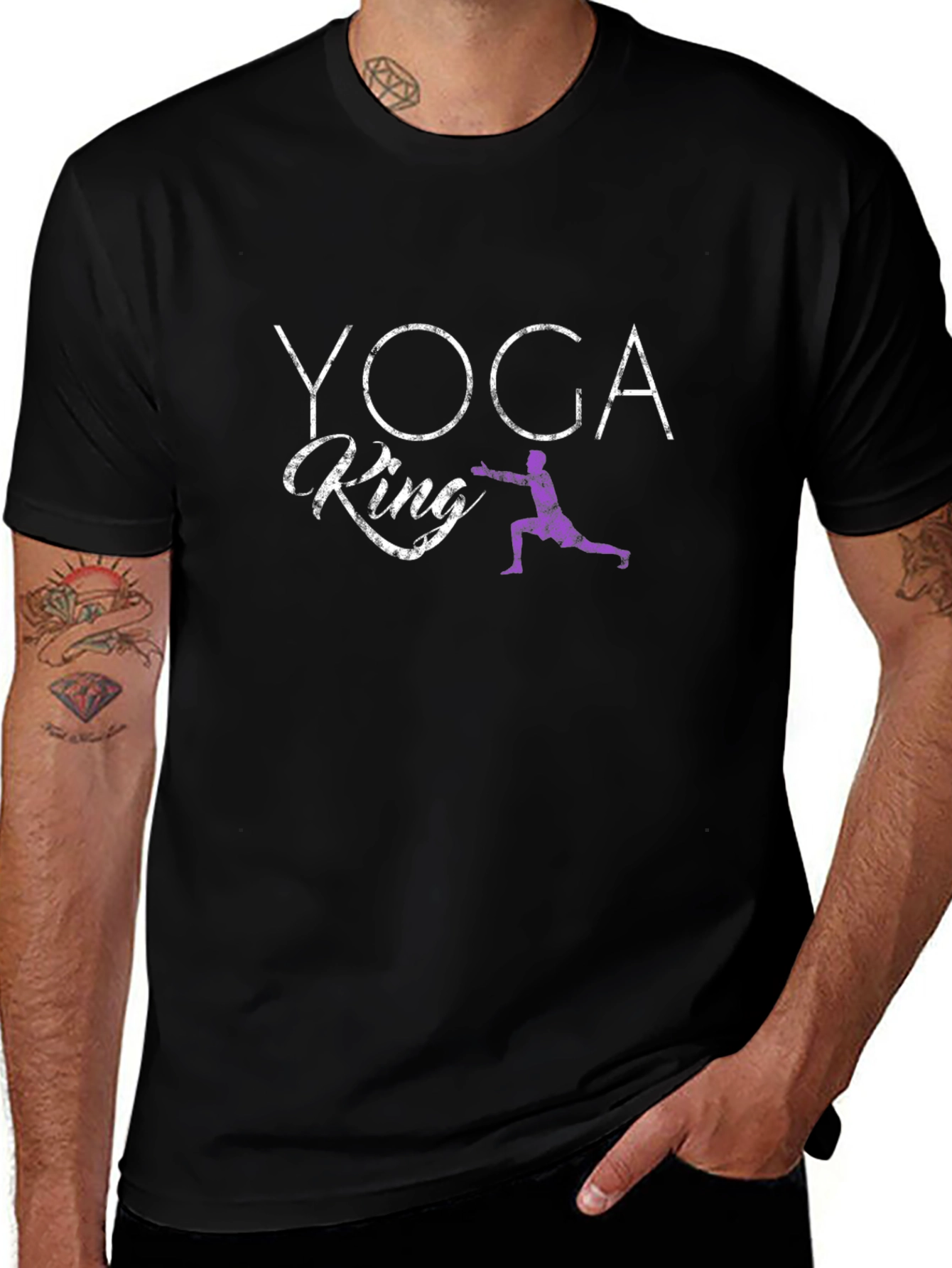 Yoga King Graphic Tee - Black Cotton T-Shirt