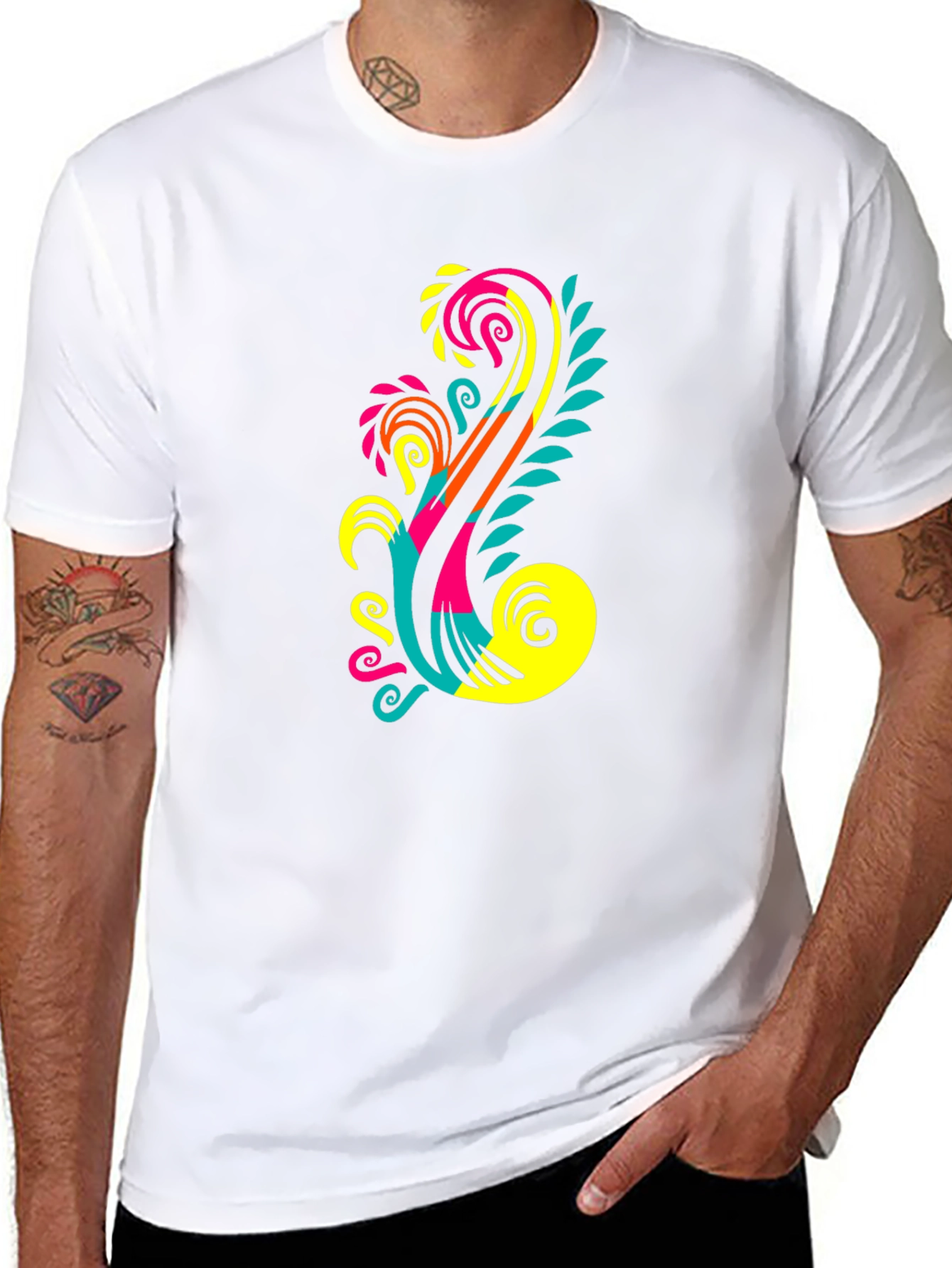 Bold Graphic Print Black T-Shirt