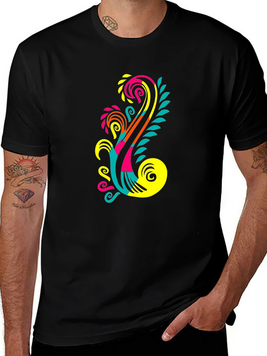 Bold Graphic Print Black T-Shirt