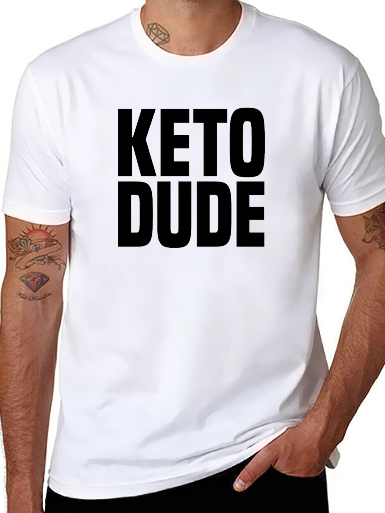 Keto Dude Graphic T-Shirt - Black Casual