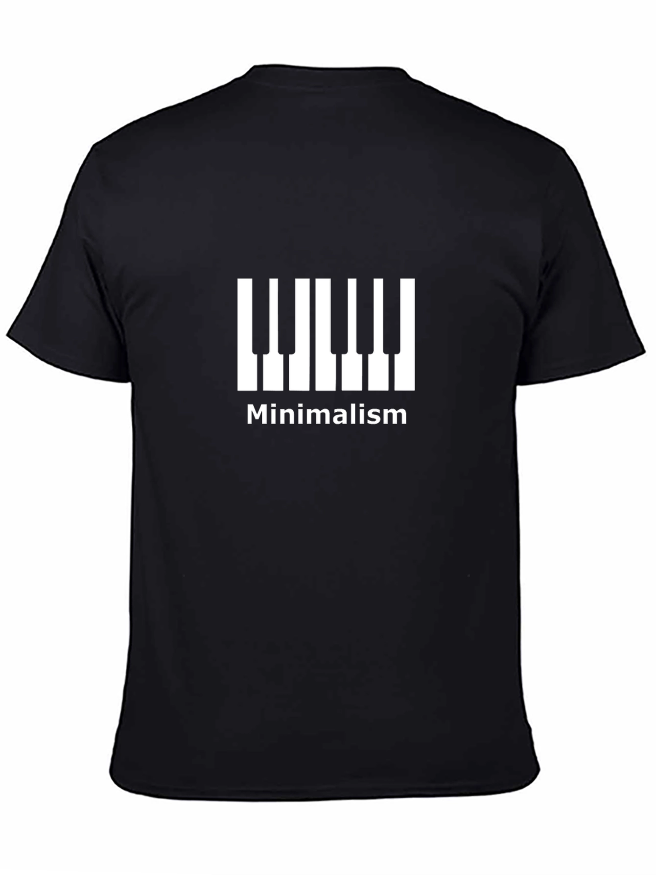 Minimalist Piano Keys Graphic Tee - Black