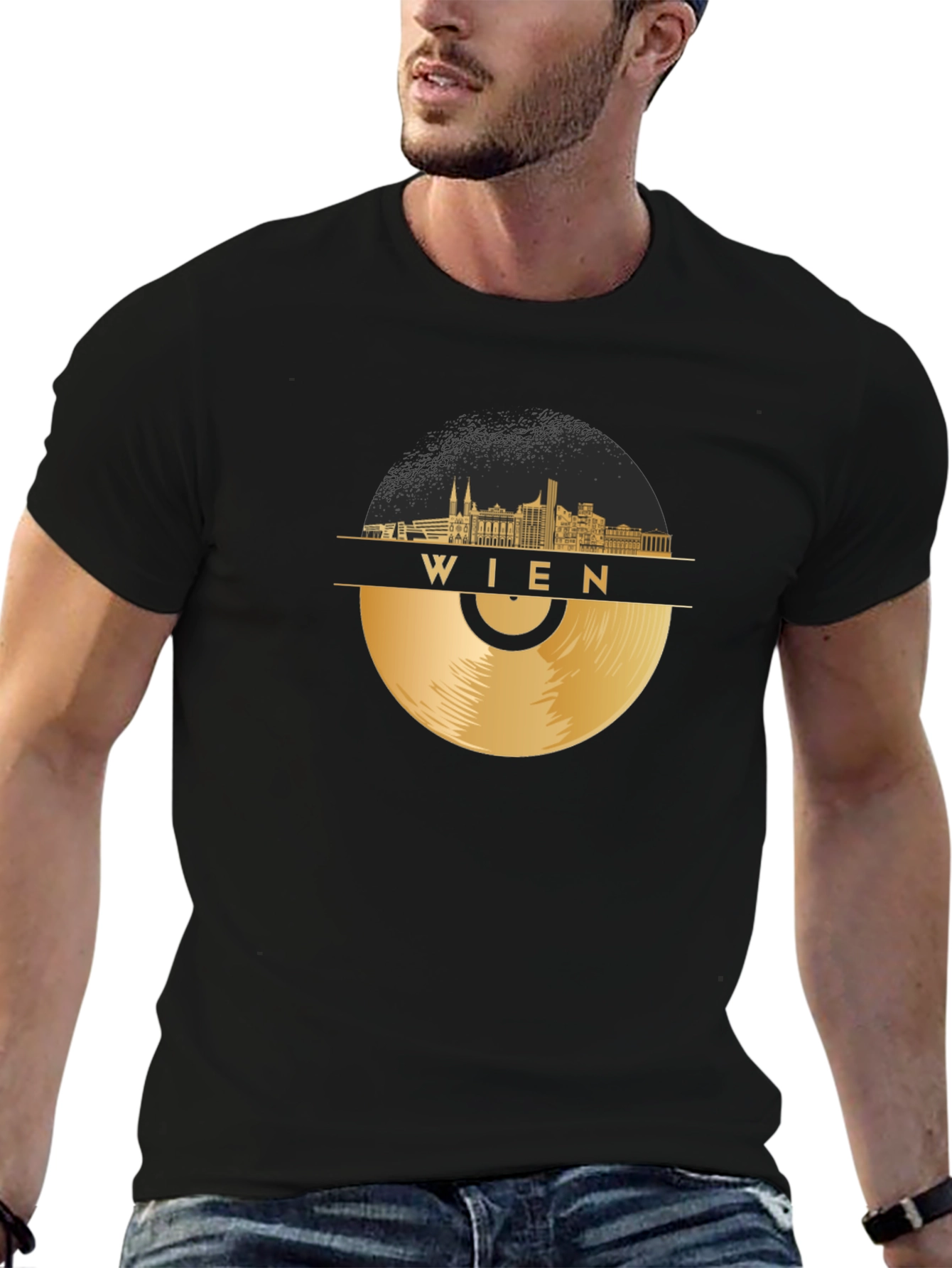 Vienna Skyline Record Graphic T-Shirt