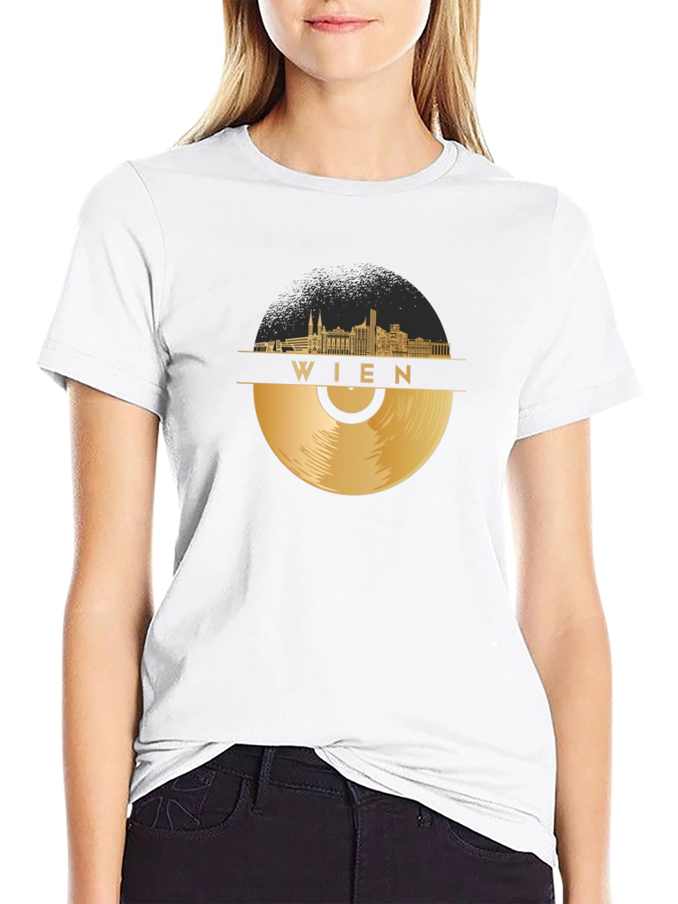 Vienna Skyline Record Graphic T-Shirt