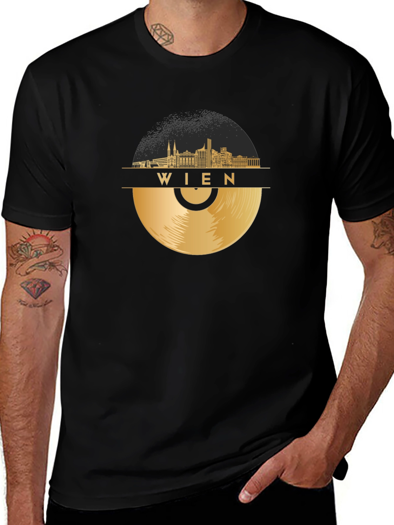 Vienna Skyline Record Graphic T-Shirt