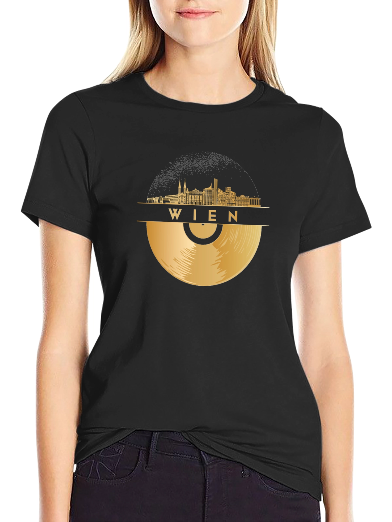 Vienna Skyline Record Graphic T-Shirt