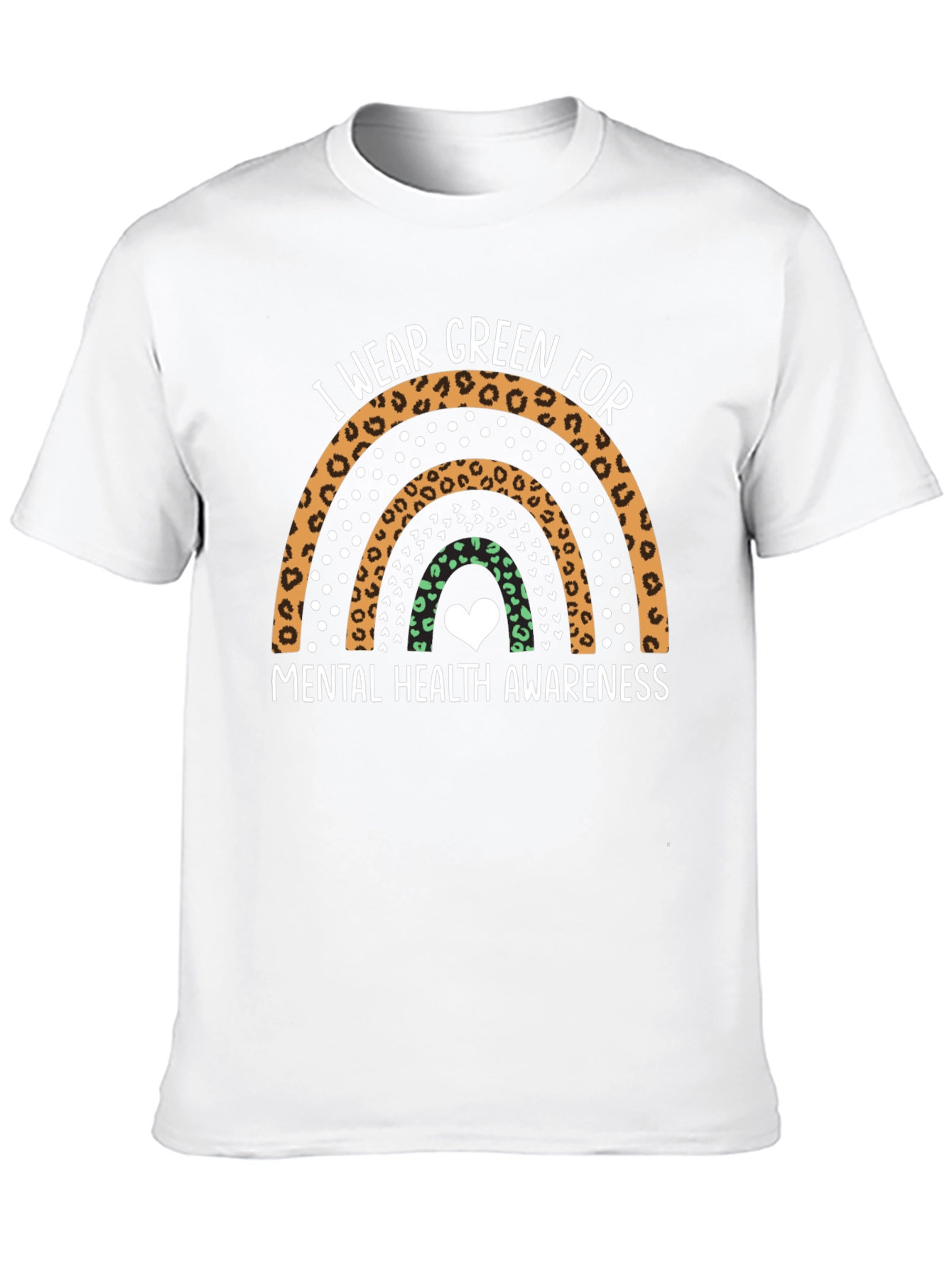 Mental Health Awareness Green Rainbow T-Shirt