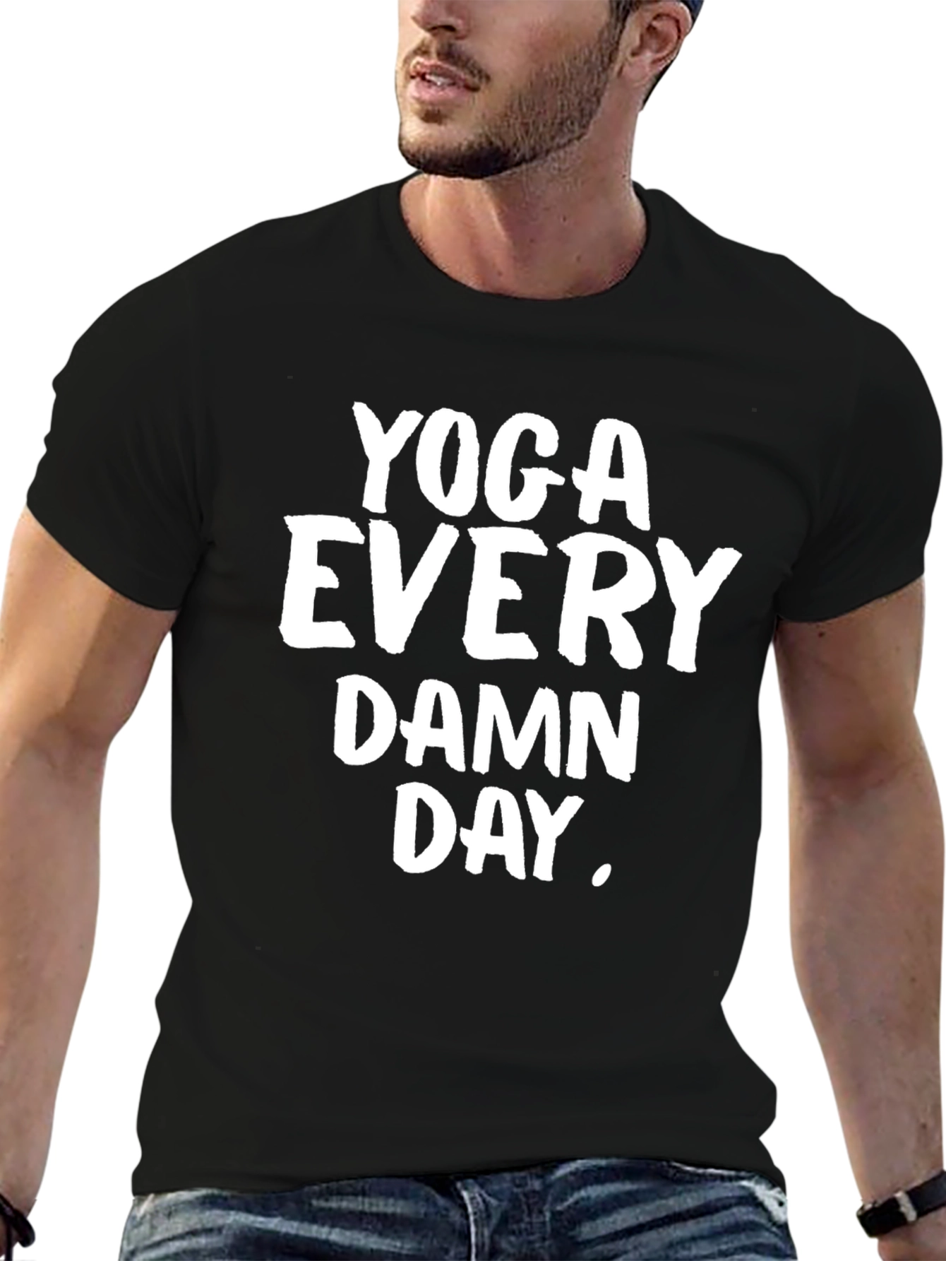 Yoga Every Damn Day T-Shirt - Black Graphic Tee