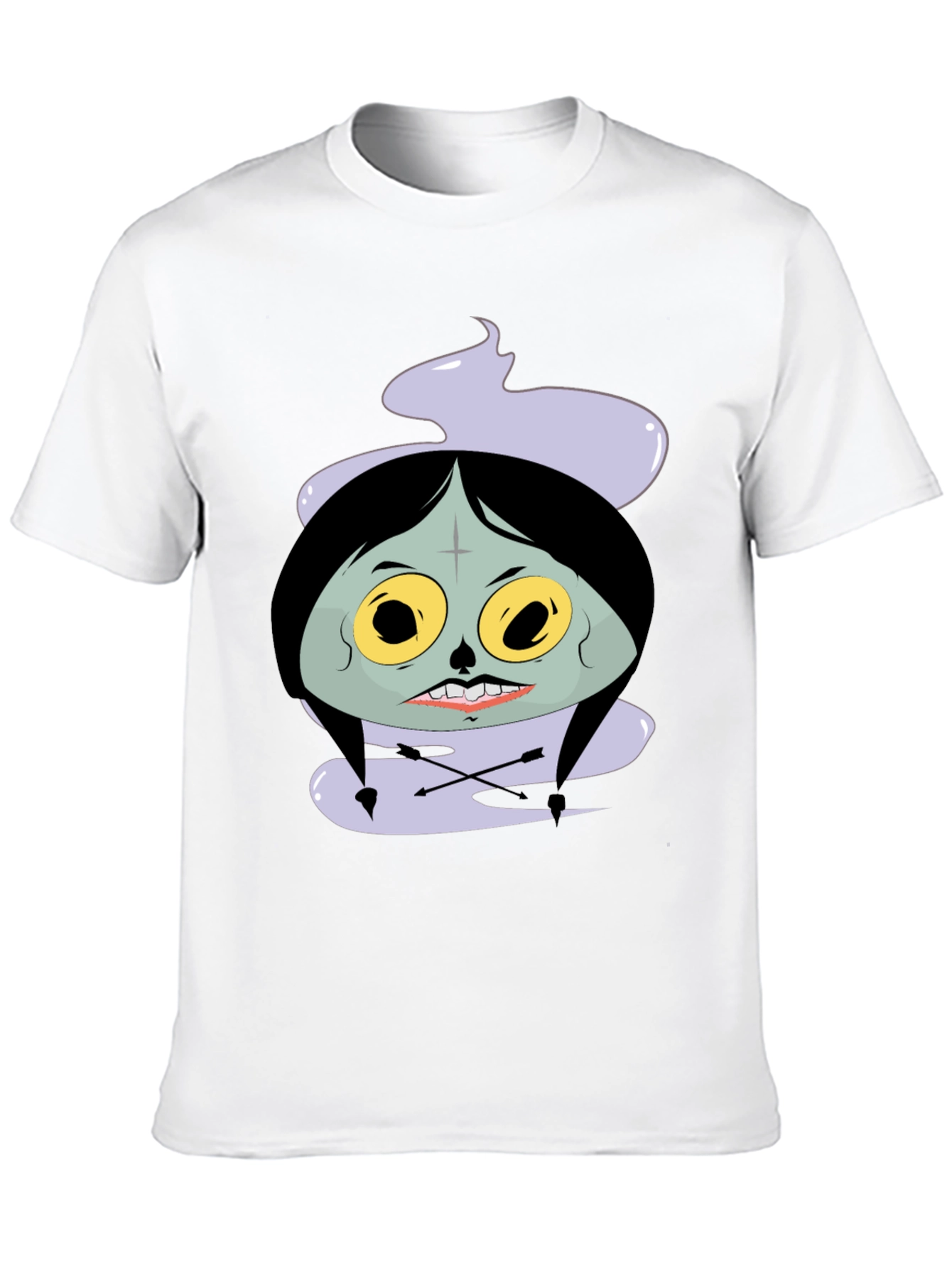 Spooky Cartoon Graphic Tee - Black