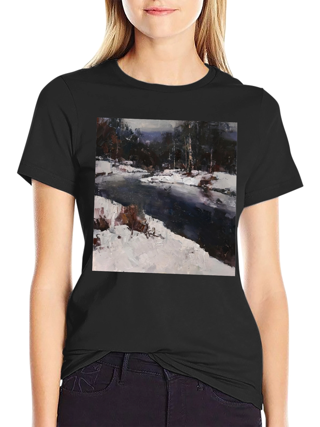 Winter River Painting T-Shirt