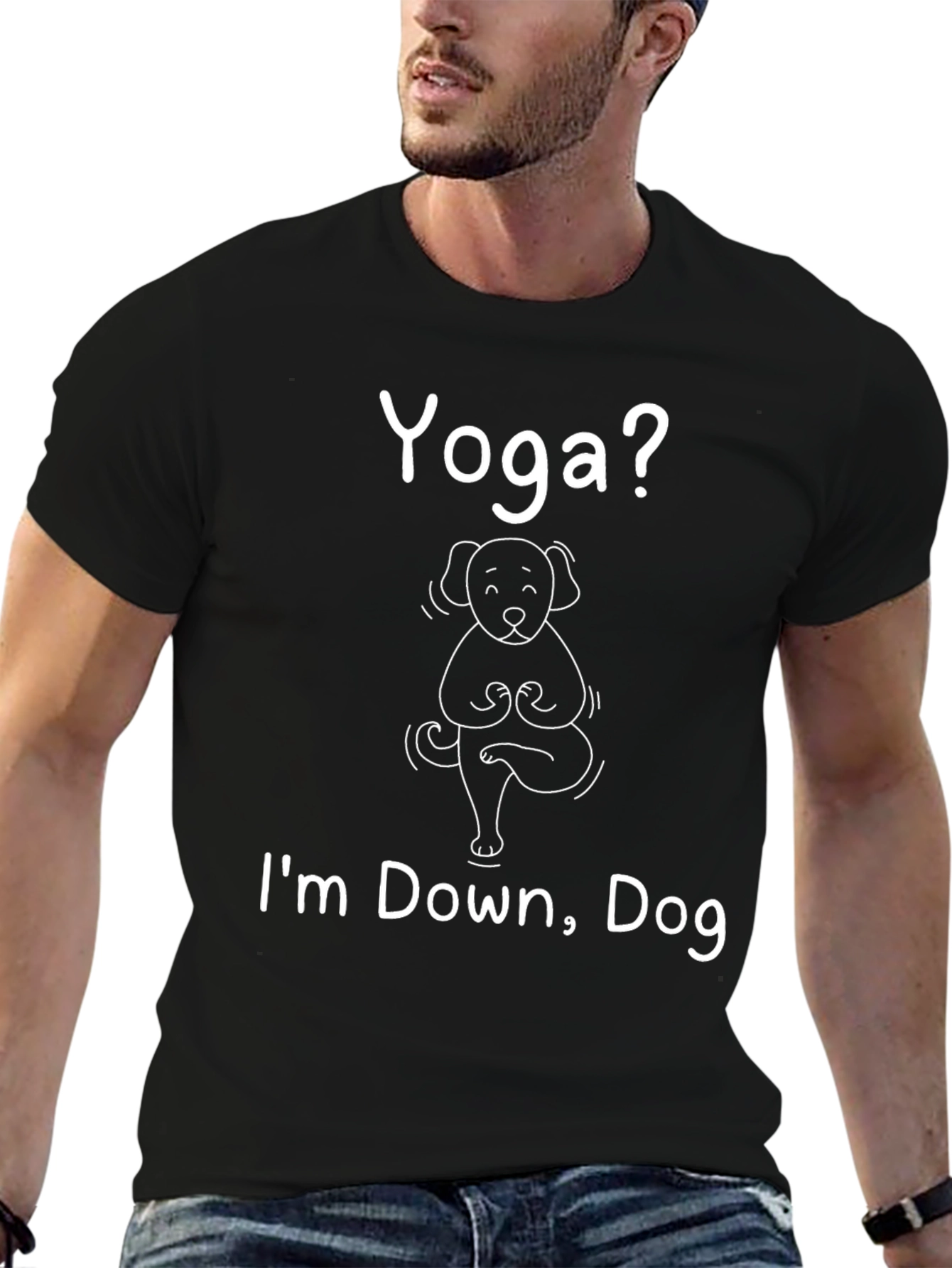 Yoga Dog Tee: Funny Graphic T-Shirt
