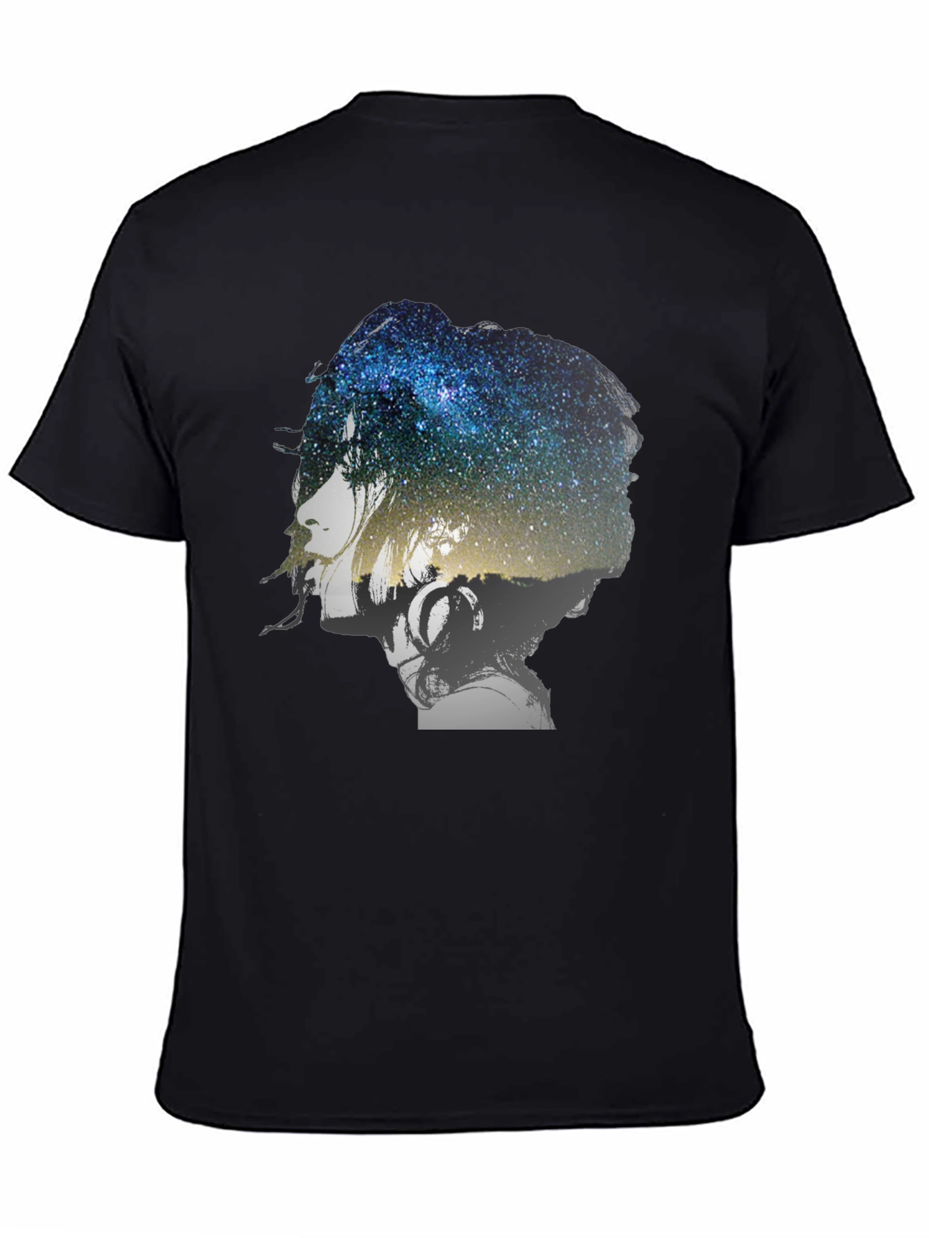 Galaxy Woman Graphic Tee - Stylish Black T-Shirt