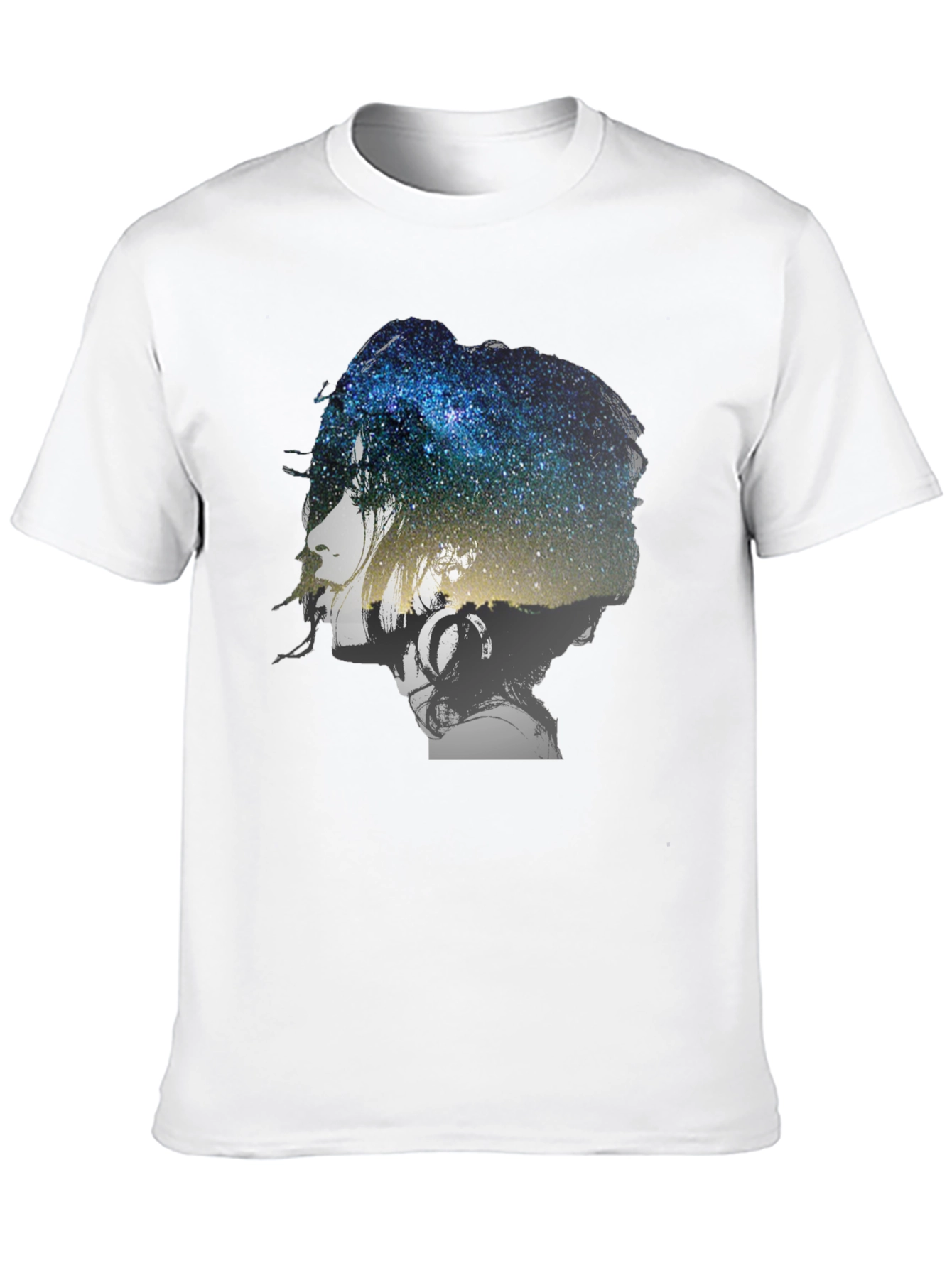 Galaxy Woman Graphic Tee - Stylish Black T-Shirt