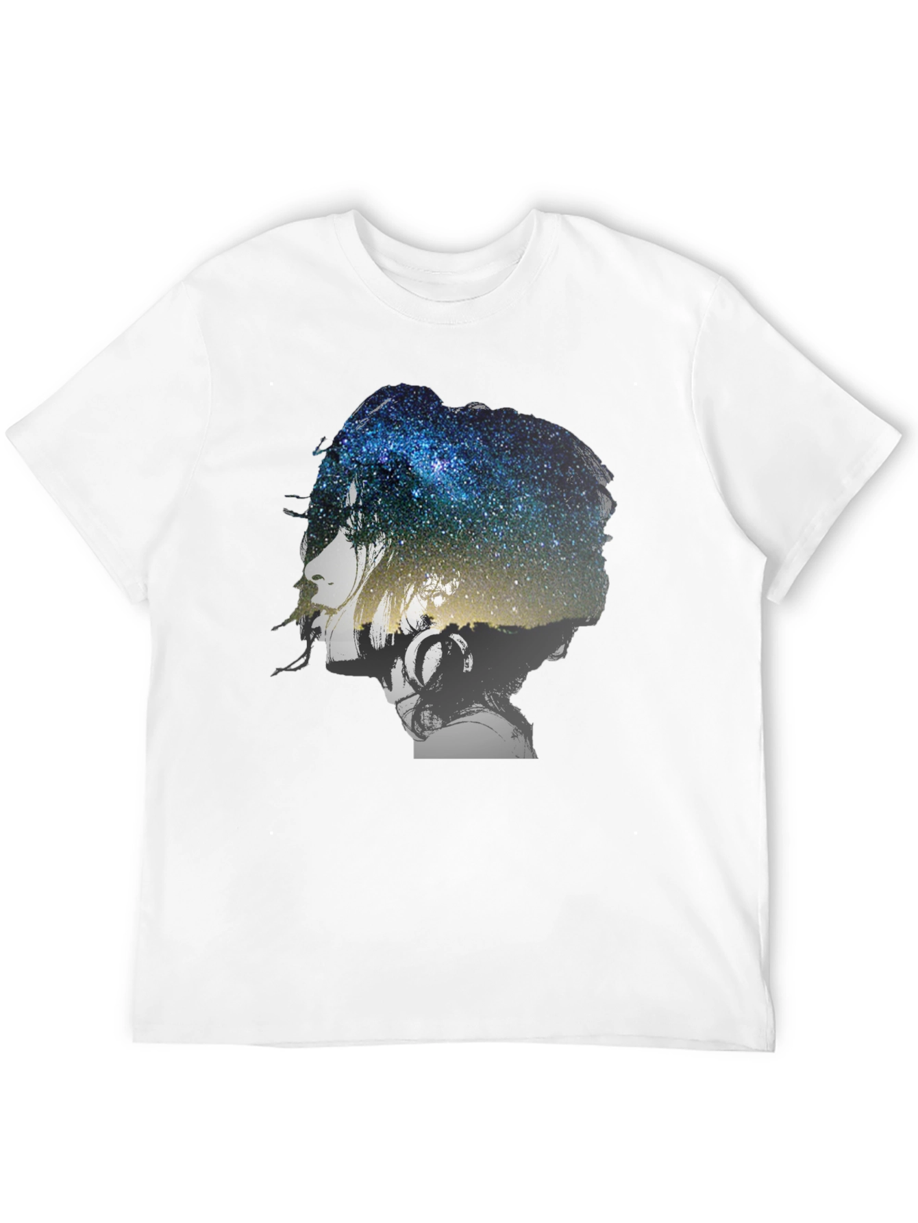 Galaxy Woman Graphic Tee - Stylish Black T-Shirt