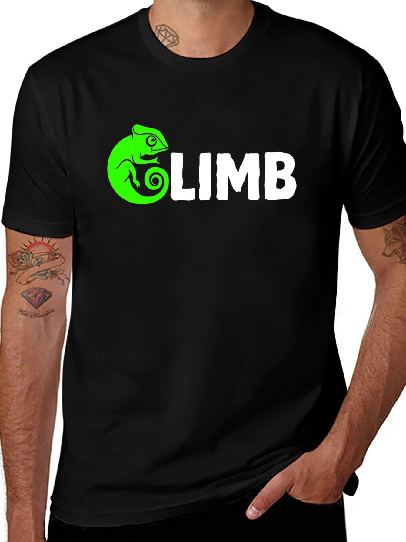 Climb Chameleon T-Shirt - Cool Graphic Tee