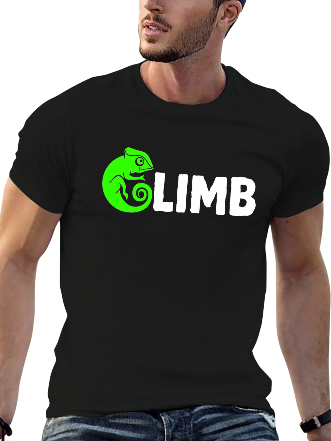 Climb Chameleon T-Shirt - Cool Graphic Tee