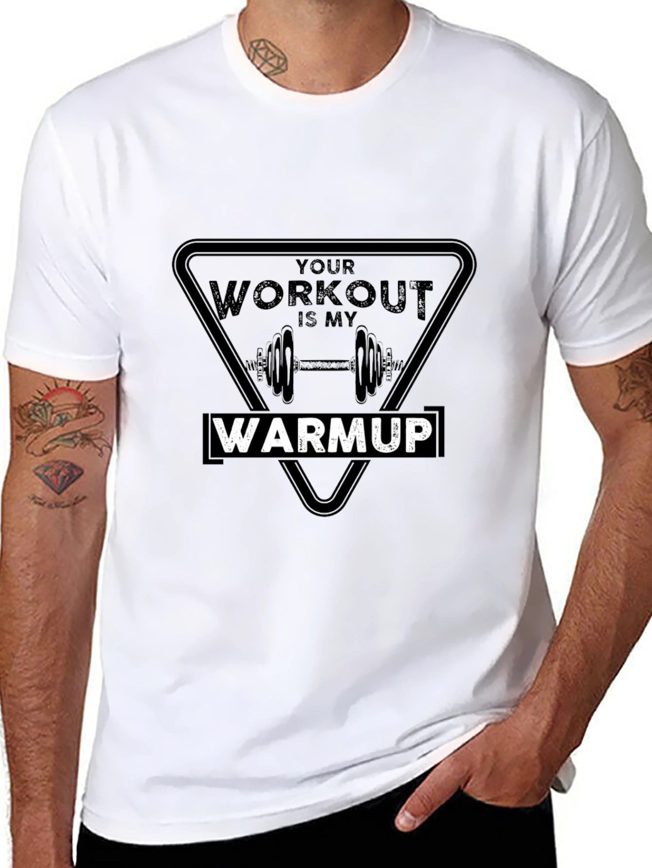 Workout Warmup T-Shirt: Gym Humor Tee