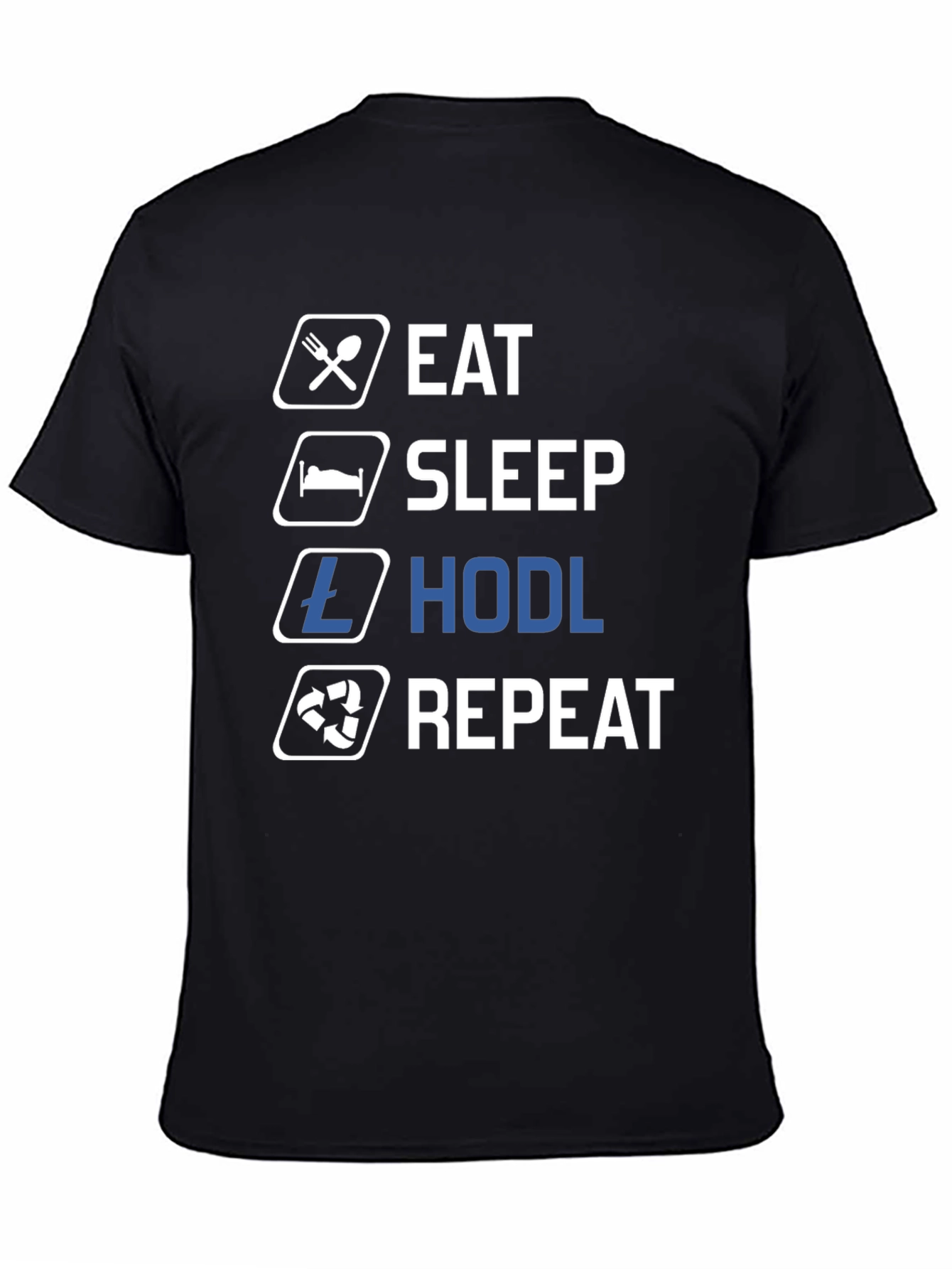 Eat Sleep Hodl Repeat Black T-Shirt