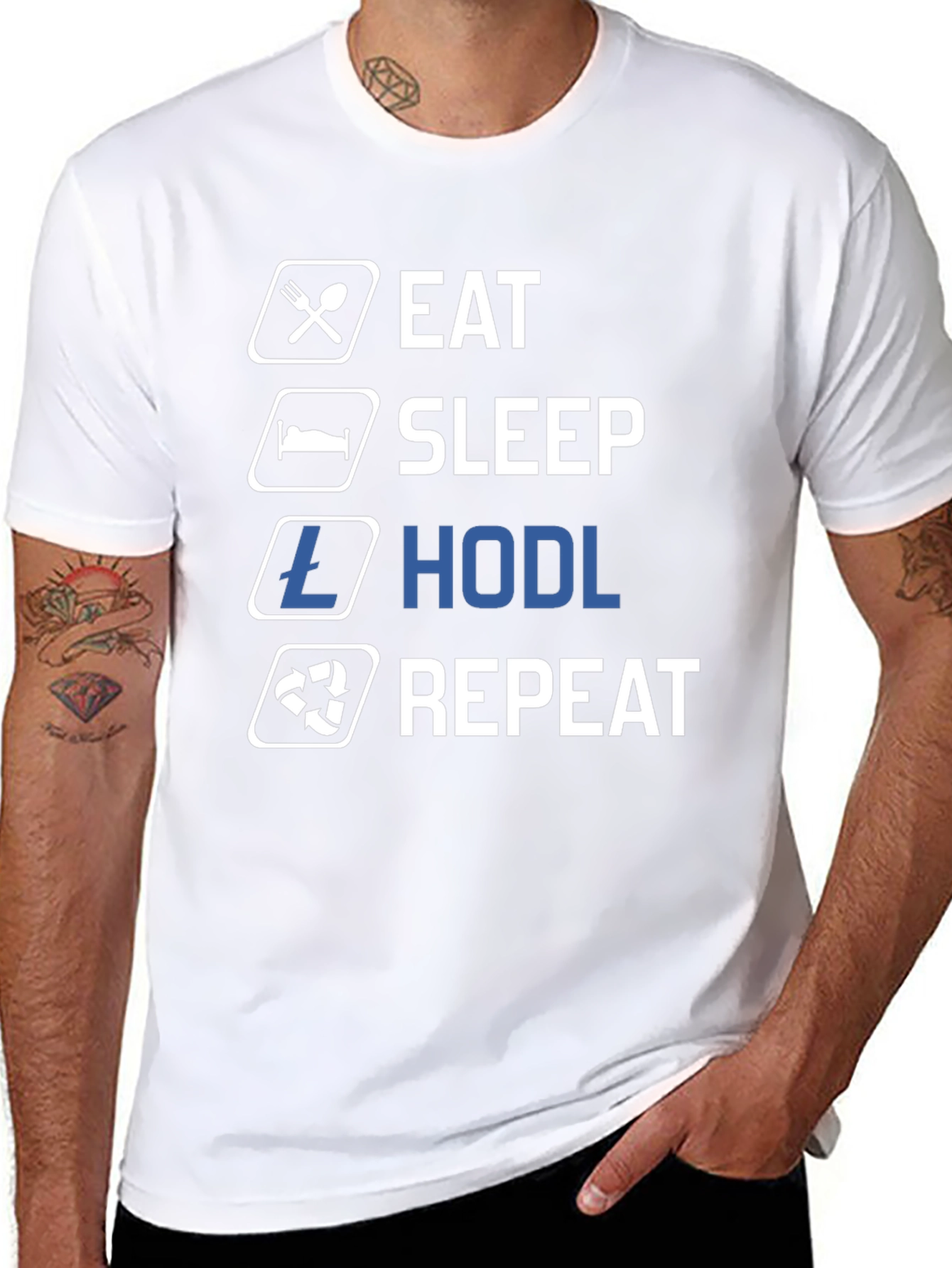 Eat Sleep Hodl Repeat Black T-Shirt