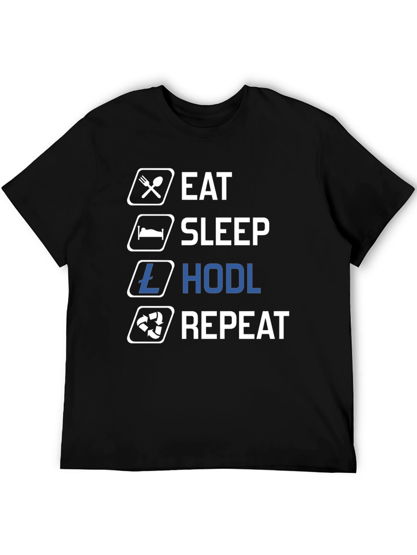 Eat Sleep Hodl Repeat Black T-Shirt