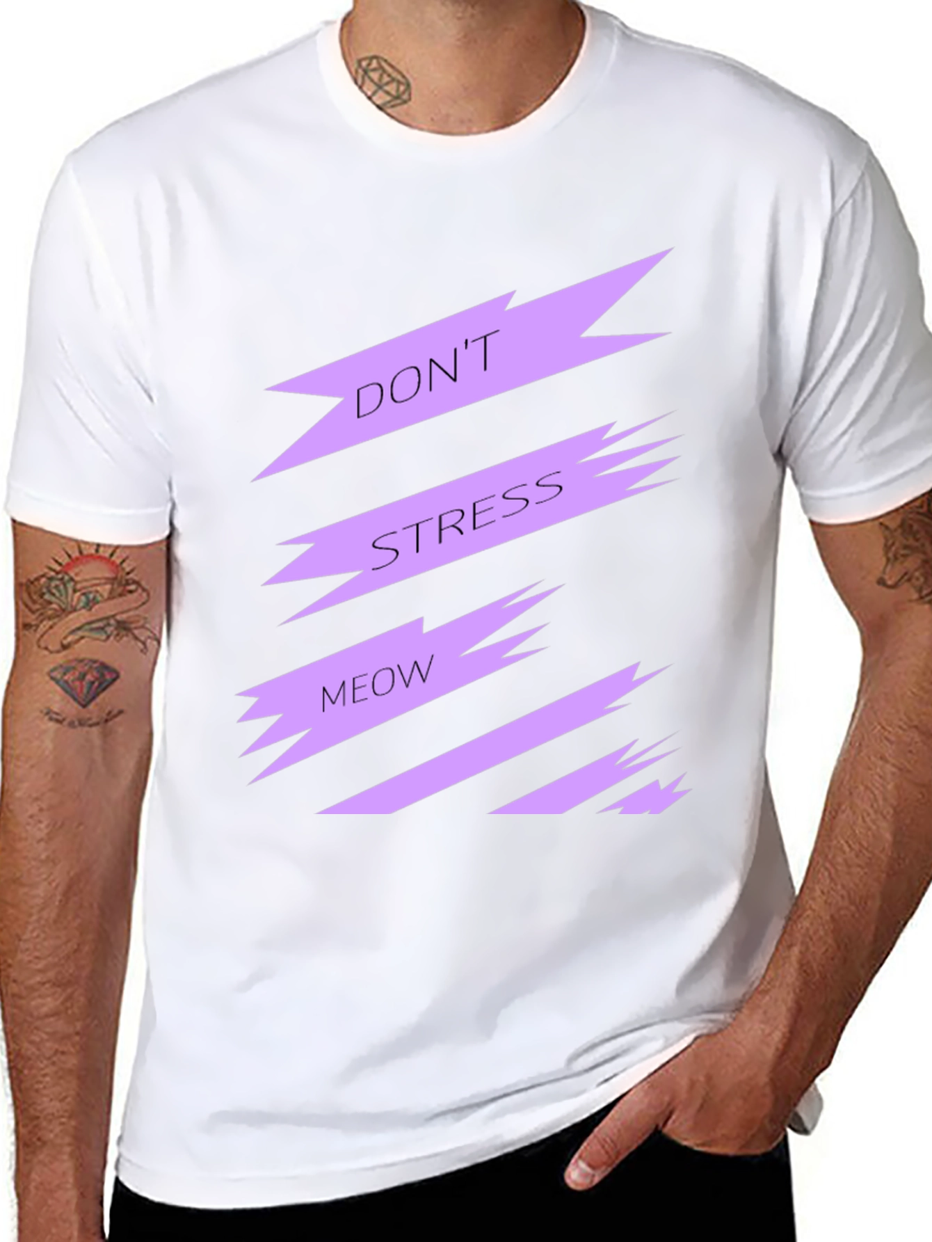 Dont Stress Meow Black Graphic Tee
