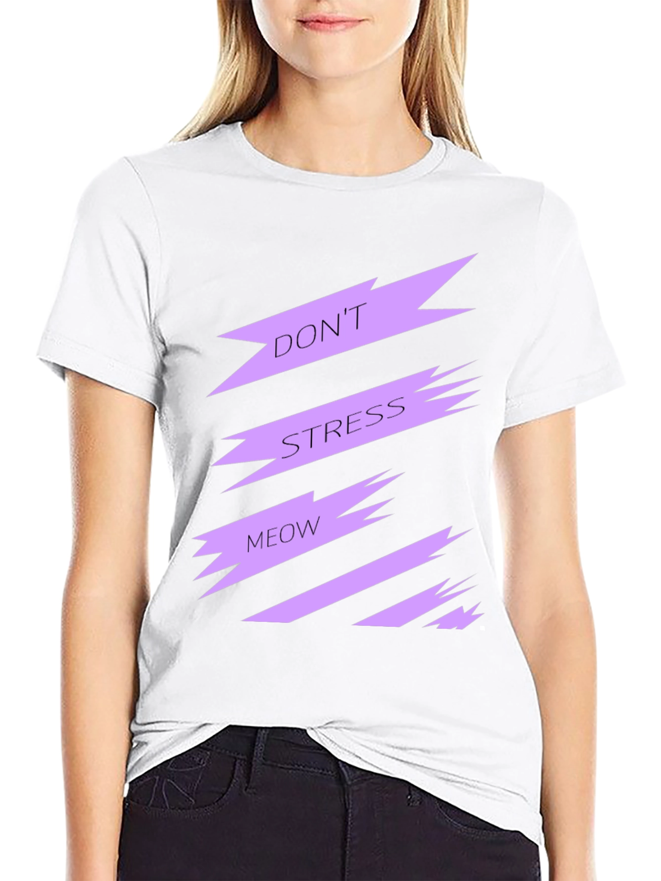 Dont Stress Meow Black Graphic Tee