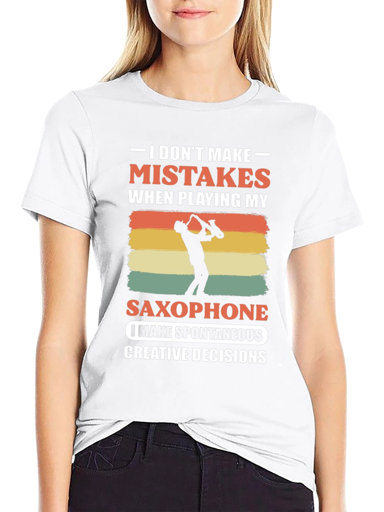 Saxophone Player T-Shirt: No Mistakes Just Decisions