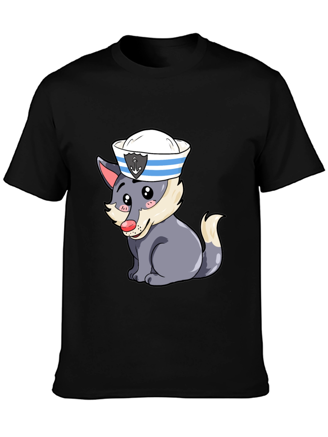 Cartoon Sailor Wolf Graphic Tee