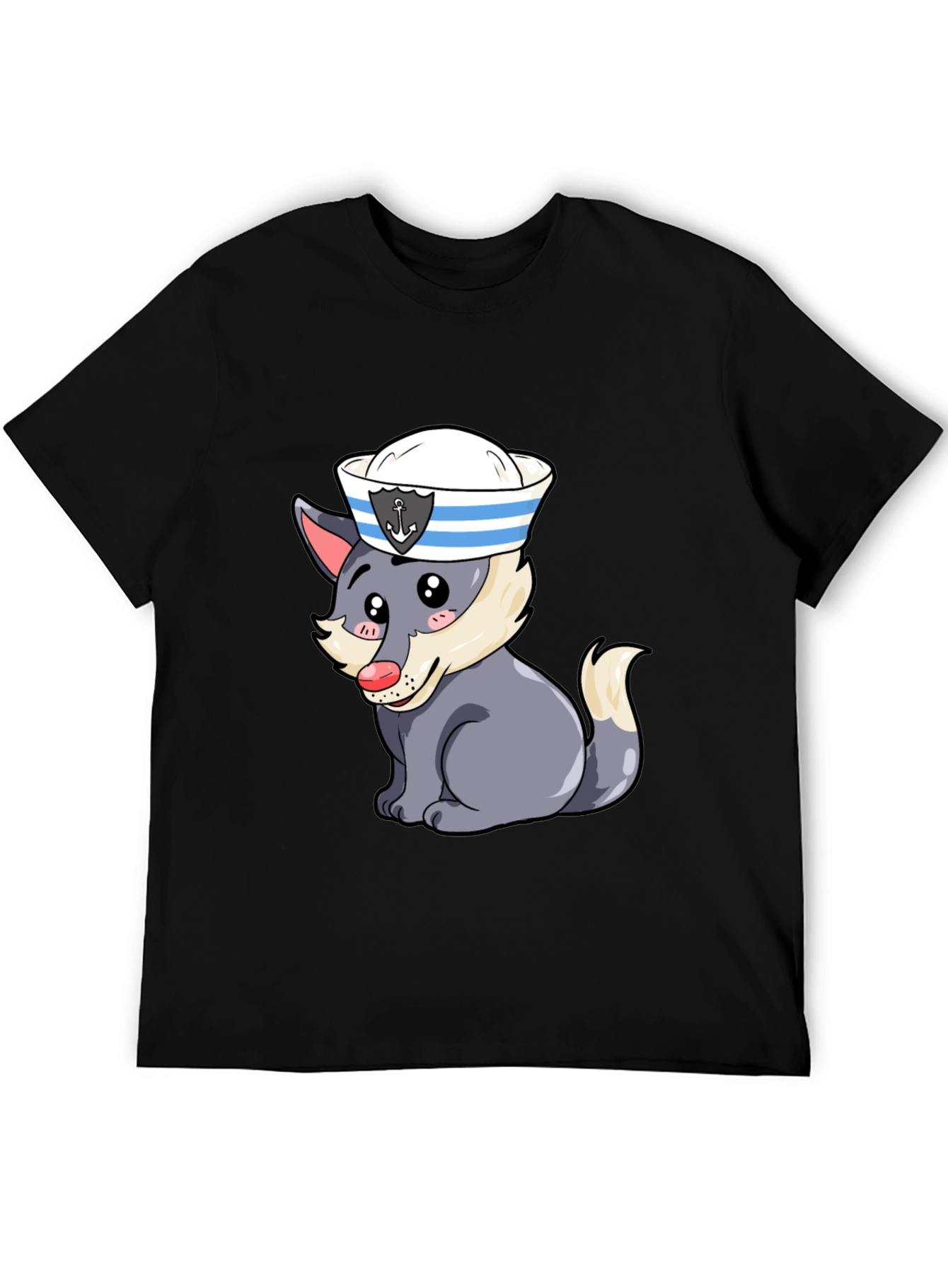 Cartoon Sailor Wolf Graphic Tee