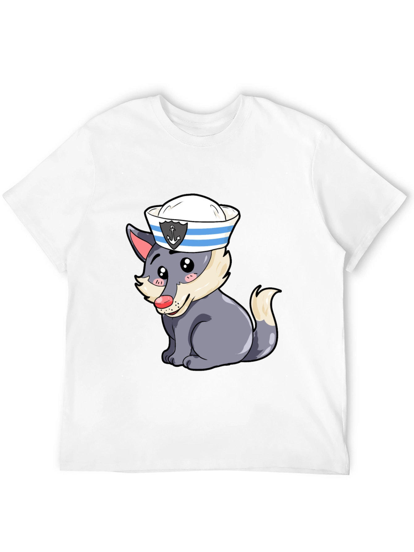 Cartoon Sailor Wolf Graphic Tee